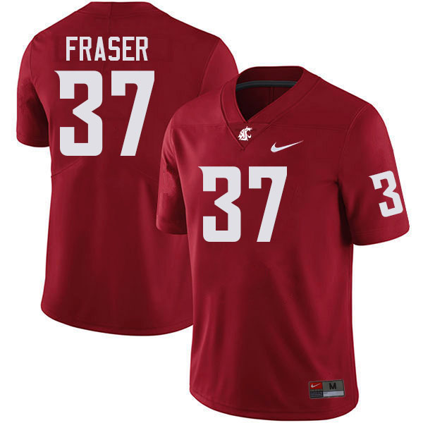 Men #37 Aslan Fraser Washington State Cougars College Football Jerseys Stitched-Crimson